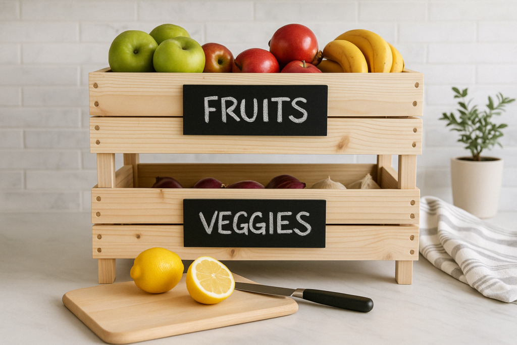 stackable fruit veggie produce crate countertop display farmers market